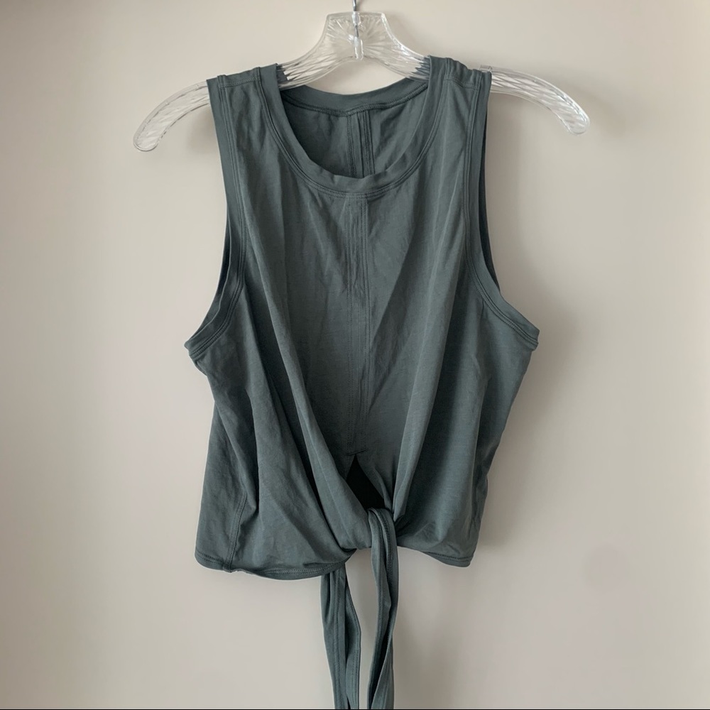 lululemon athletica Slate Green Tie-Front Tank Top